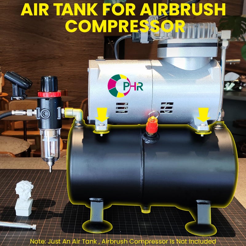 OPHIR طقم خزان هواء OPHIR 3L مع محولات أنبوب لضاغط الهواء DIY ، طقم تحويل خزان هواء أسود لضاغط الهواء لنماذج الهوايات - Image 2